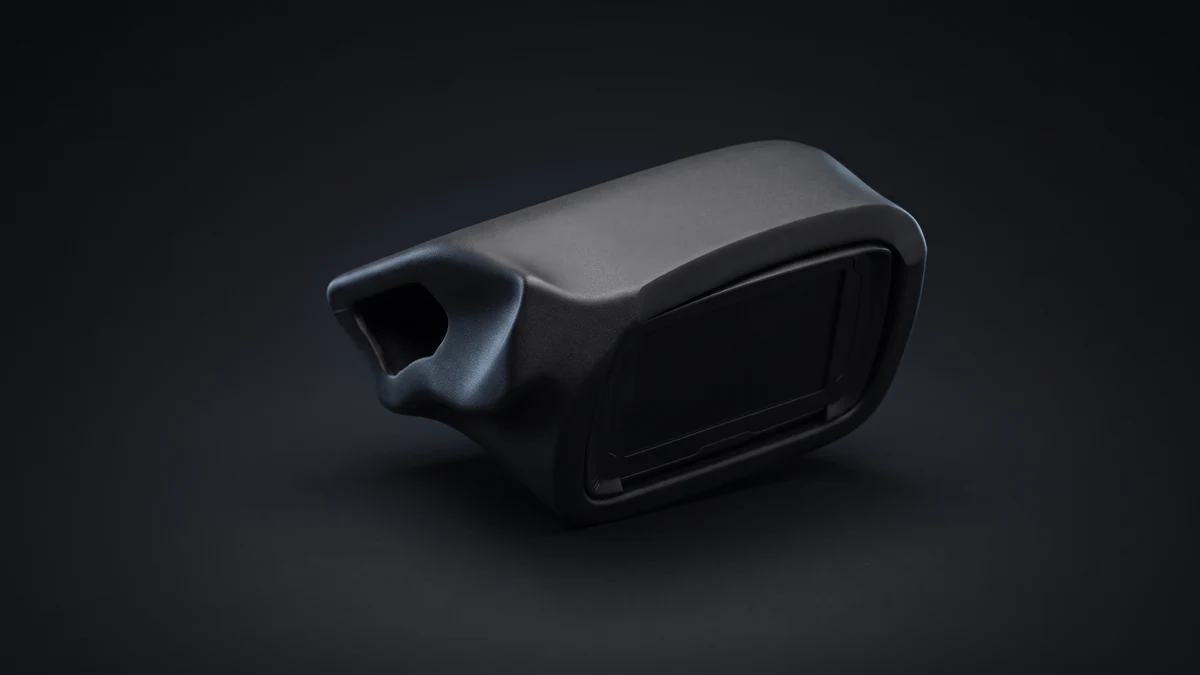 Pod FuelTech FT450 para Jeep Cherokee — Pod preto fosco com FuelTech FT450 para Jeep Cherokee, em estúdio