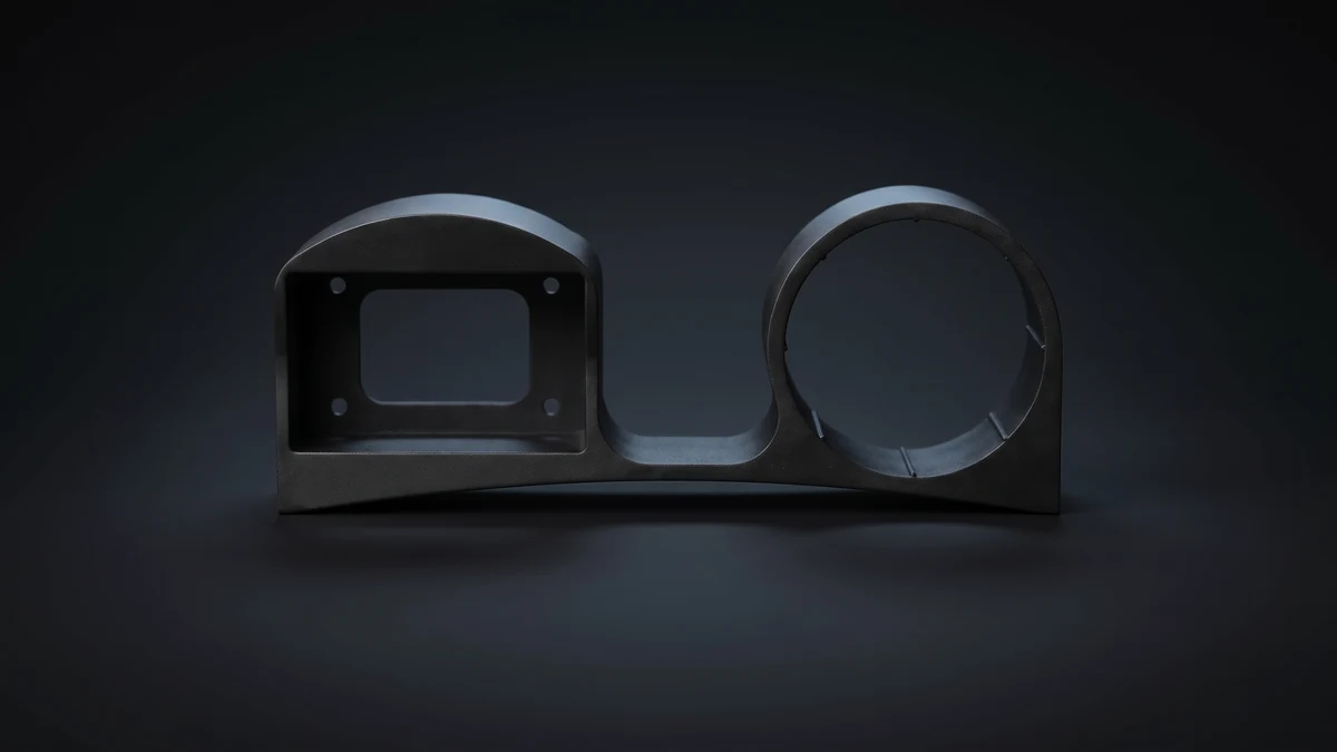Suporte duplo para manômetro de 52 mm e FuelTech Nano, Citroën DS3, vista frontal