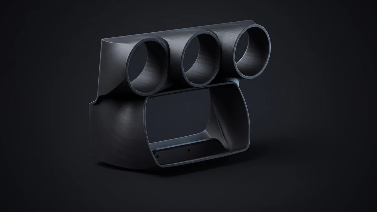 Painel com três aros de 52 mm para VW Gol GTI, em estúdio